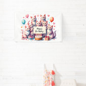 Banderoles Illustration de la fête de l'anniversaire du chat  (Insitu)