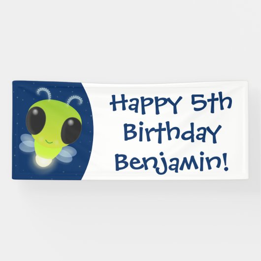 Banderoles Illustration de la luciole vert mou (Horizontal)