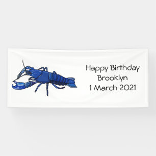 Banderoles Illustration de l'écrevisse marron bleu