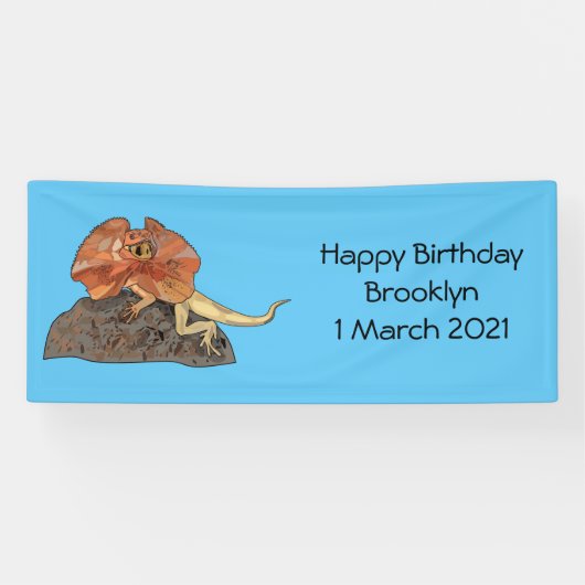 Banderoles Illustration de lézard à col frisé (Horizontal)