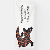 Banderoles Illustration de lézard géant affamé (Vertical)