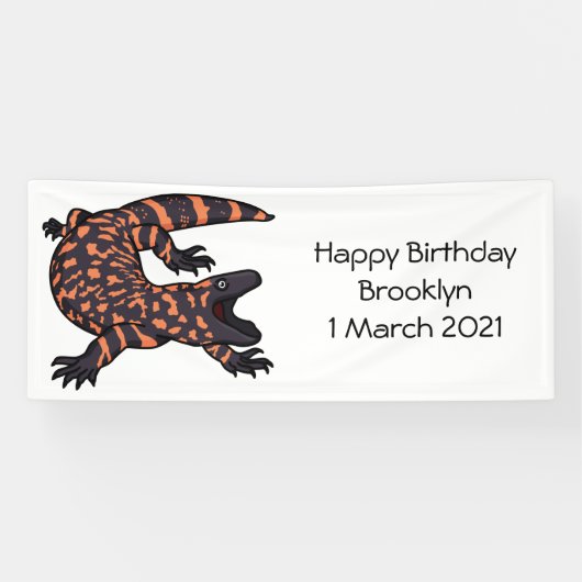 Banderoles Illustration de lézard géant affamé (Horizontal)