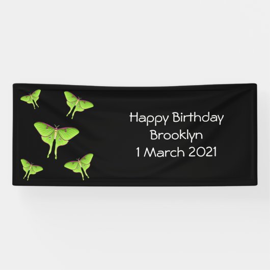 Banderoles Illustration de Luna Moth (Horizontal)