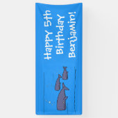 Banderoles Illustration de mignonne migratrice de baleines à  (Vertical)