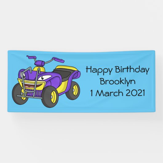 Banderoles Illustration de moto Purple Quad (Horizontal)