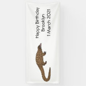 Banderoles Illustration de pangolin à queue longue (Vertical)