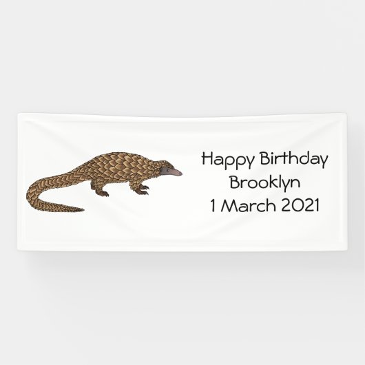 Banderoles Illustration de pangolin à queue longue (Horizontal)