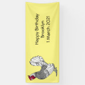 Banderoles Illustration de poulet Sebright (Vertical)