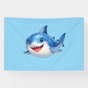 Banderoles Illustration de requin mignon aux grands yeux Anim