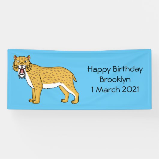 Banderoles Illustration de tigre à dents de sabre (Horizontal)