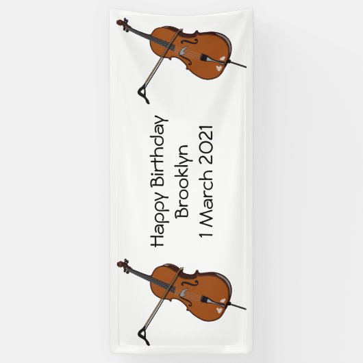 Banderoles Illustration de violoncelle (Vertical)