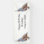 Banderoles Illustration d'oiseau de caille de montagne (Vertical)