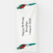 Banderoles Illustration d'oiseau de quetzal resplendissant (Vertical)