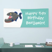 Banderoles Illustration drôle de piranha affamée (Salon professionnel)