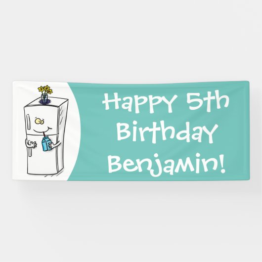 Banderoles Illustration drôle de réfrigérateur (Horizontal)