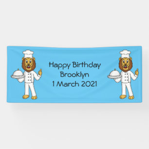 Banderoles Illustration du chef mignon lion