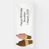 Banderoles Illustration du cône de crème glacée (Vertical)