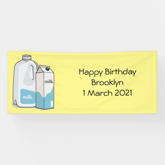 Banderoles Illustration du lait (Horizontal)