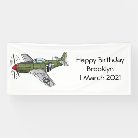 Banderoles Illustration d'un avion militaire (Horizontal)