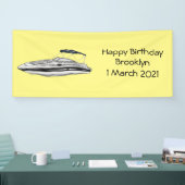 Banderoles Illustration d'un bateau à moteur (Salon professionnel)