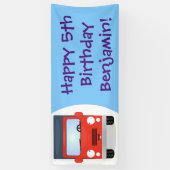 Banderoles Illustration d'un camion kawaii rouge mou (Vertical)