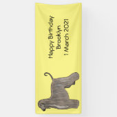 Banderoles Illustration d'un chien hound afghan (Vertical)