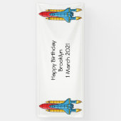 Banderoles Illustration d'un vaisseau de fusées (Vertical)