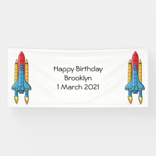 Banderoles Illustration d'un vaisseau de fusées (Horizontal)