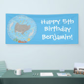 Banderoles Illustration d'une mignonne raie manta et de bulle (Salon professionnel)