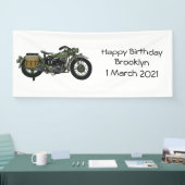 Banderoles Illustration d'une moto de croiseur militaire (Salon professionnel)