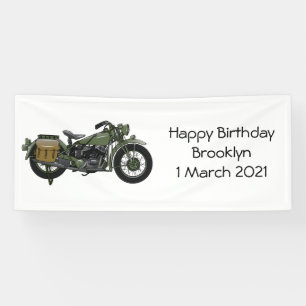 Banderoles Illustration d'une moto de croiseur militaire