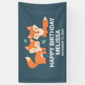 Banderoles Illustration graphique des renards orange mignons  (Vertical)