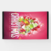 Banderoles Illustration graphique moderne de Noël rouge (Horizontal)