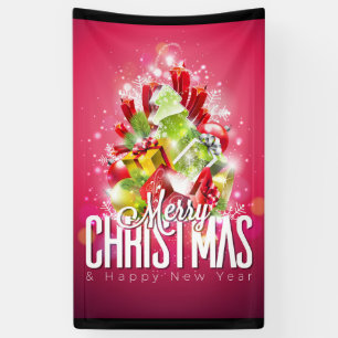 Banderoles Illustration graphique moderne de Noël rouge