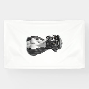 Banderoles Illustration graphique monochrome de Boxer vintage