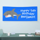 Banderoles Illustration joyeuse du grand requin blanc (Salon professionnel)