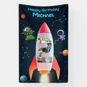 Banderoles Immense Collage Photo Deux   2e Anniversaire Space