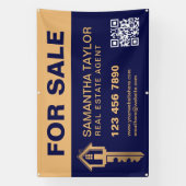 Banderoles Immobilier Professionnel Moderne À Vendre Code QR (Verticale)