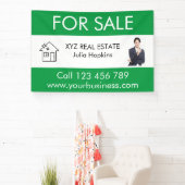 Banderoles Immobilier Vert Blanc Minimal À Vendre (Insitu)