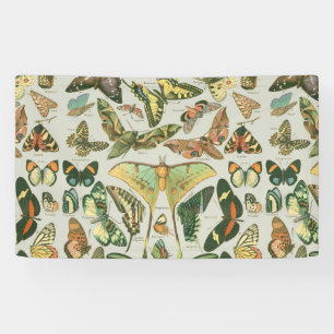 Banderoles Impression de motif de papillon de nuit vintage