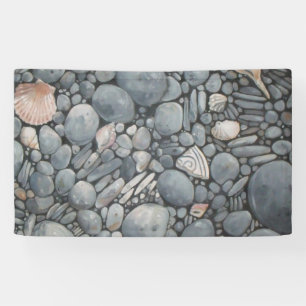 Banderoles Impression de peinture de galets et de coquillages