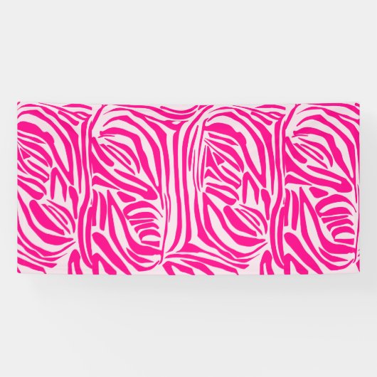 Banderoles Impression zèbre rose (Horizontal)