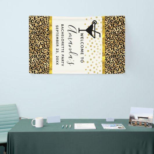 Banderoles Imprimé de léopard sauvage et exotique Motif de fê (Salon professionnel)