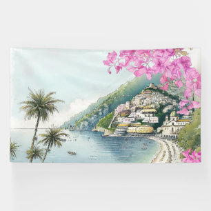 Banderoles Imprimer l'aquarelle de la côte d'Amalfi