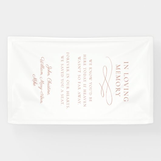 Banderoles "In Love Memory" Moderne, Calligraphie, Mariage (Horizontal)