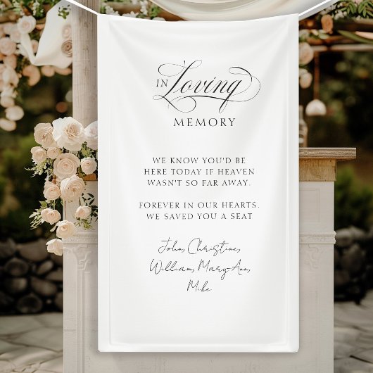 Banderoles "In Love Memory" Moderne, Calligraphie, Mariage
