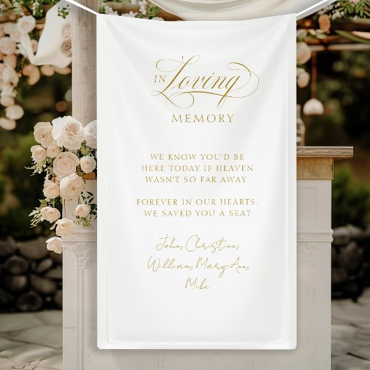 Banderoles "In Love Memory" Moderne, Calligraphie, Mariage