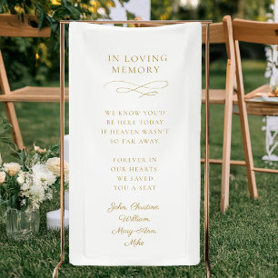 Banderoles "In Love Memory" Moderne, Calligraphie, Mariage