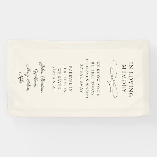 Banderoles "In Love Memory" Moderne, Calligraphie, Mariage (Horizontal)