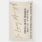 Banderoles In Love Memory of Gold Handwriting on Cream (Vertical)